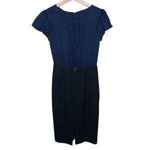 Rebecca Taylor Silk Viscose Navy Flutter Sleeve Pencil Dress 00 XS XXS
